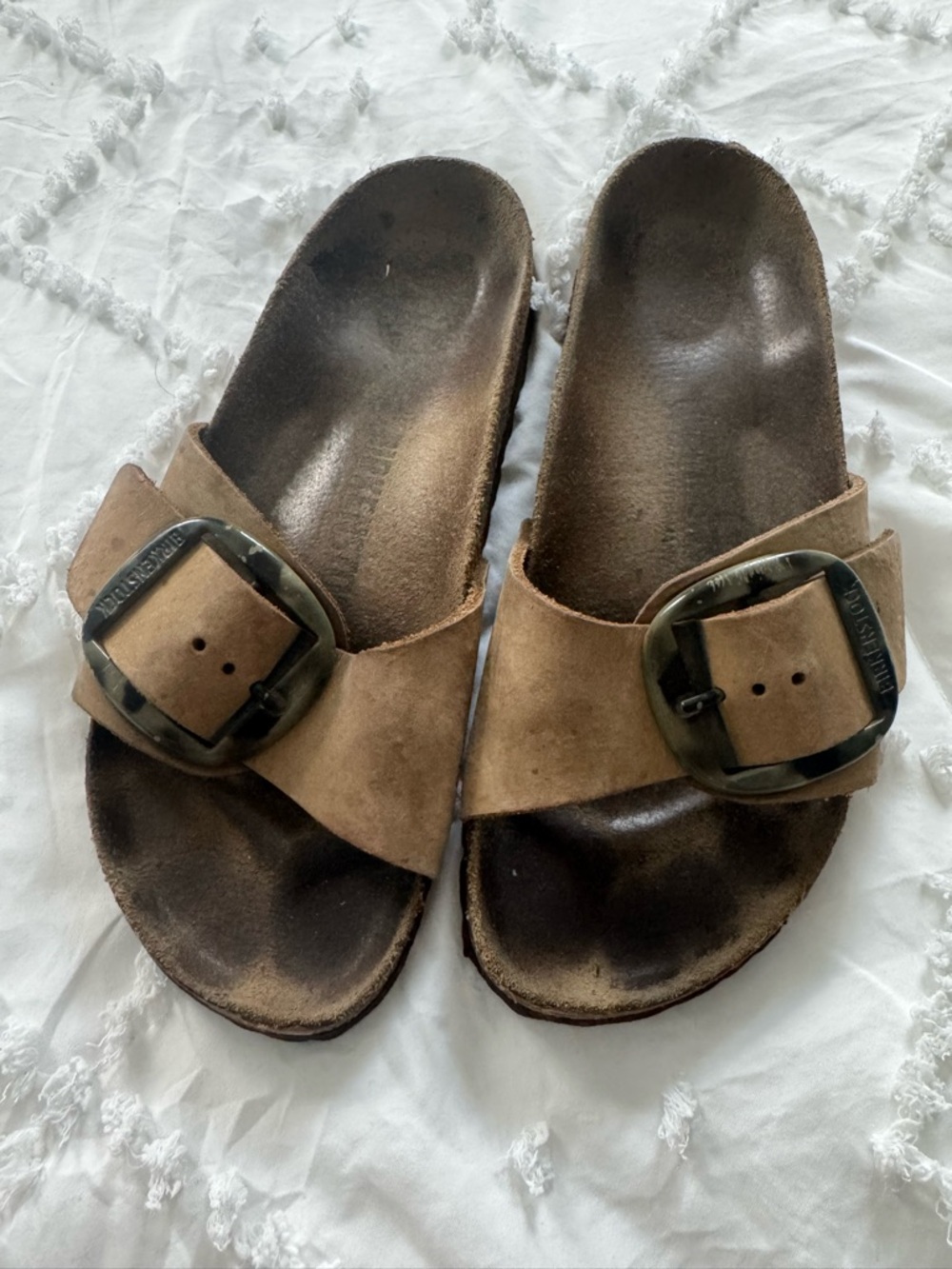 Birkenstock Big Buckle Madrid-tan with tortoise buckle